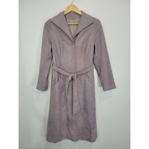 Vintage Forecaster of Boston Suede Trench Coat‎ Belted Midi Length Women's